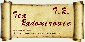 Tea Radomirović vizit kartica